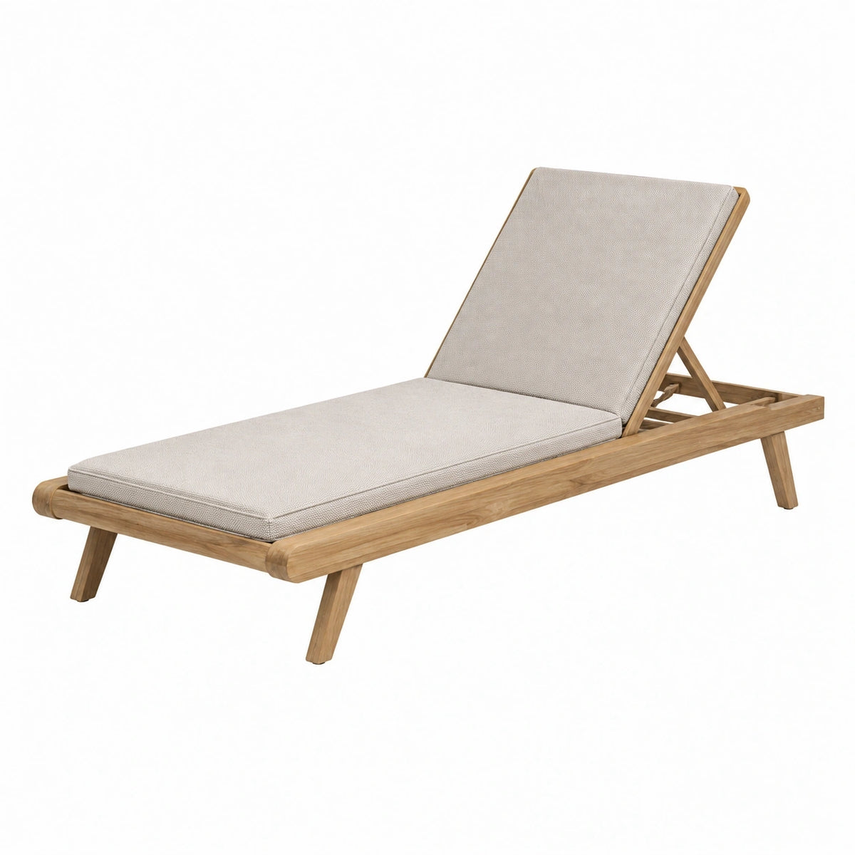 Bain de soleil 200 x 70 cm en bois beige - dossier réglable extérieur