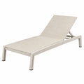 Chaise longue 195 cm aluminium blanc textilène inclinable extérieur