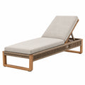 Chaise longue de jardin 200 x 70 cm en bois beige avec dossier réglable