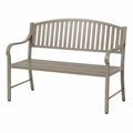 Banc de jardin 120 cm en métal taupe à lattes avec accoudoirs