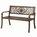 Banc de jardin 122 cm en métal bronze style classique décoratif